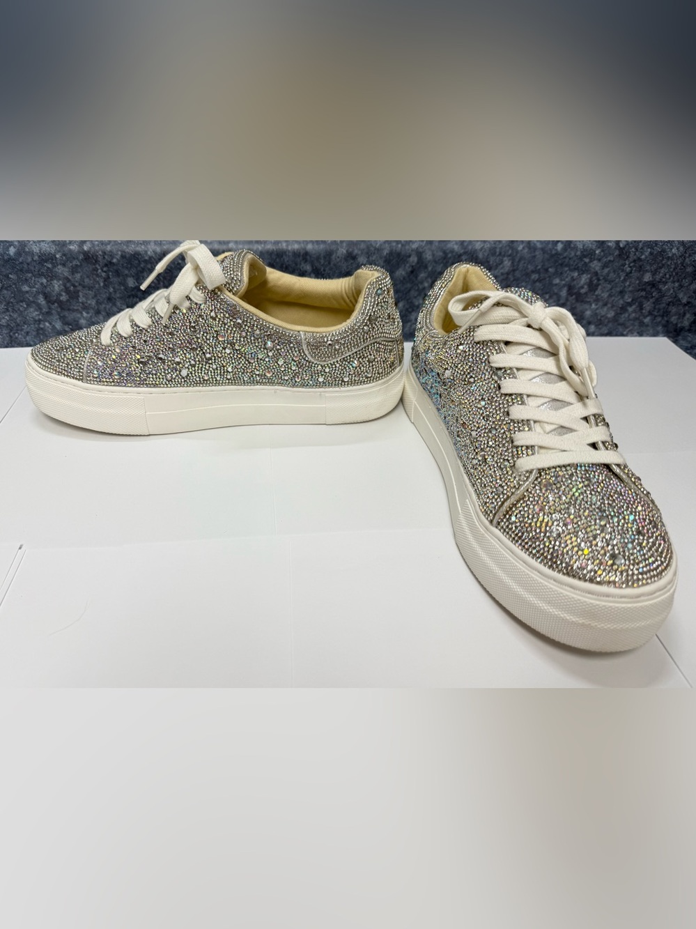Betsey Johnson SB-SIDNY Rhinestone Sneakers Women’s 9 Crystal Bling Shoes - Picture 13 of 16
